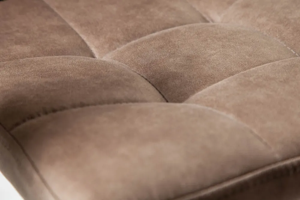 Riess-Ambiente Retro Möbel|Industrial Loft > Retro Design Stuhl MODENA antik taupe Microfaser mit Ziersteppung