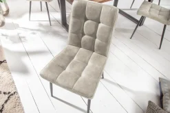 Riess-Ambiente Retro Möbel|Industrial Loft > Retro Design Stuhl MODENA stone grau mit Ziersteppung