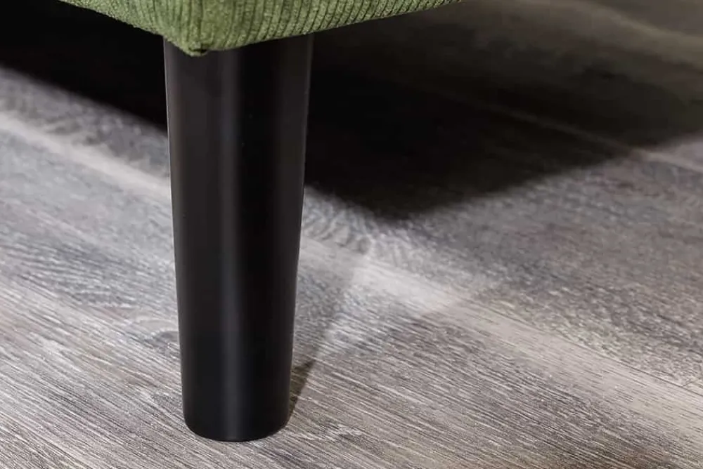 Riess-Ambiente Skandinavisch|Retro Möbel > Retro Ecksofa STOCKHOLM 220cm grün Cordstoff Federkern 3-Sitzer