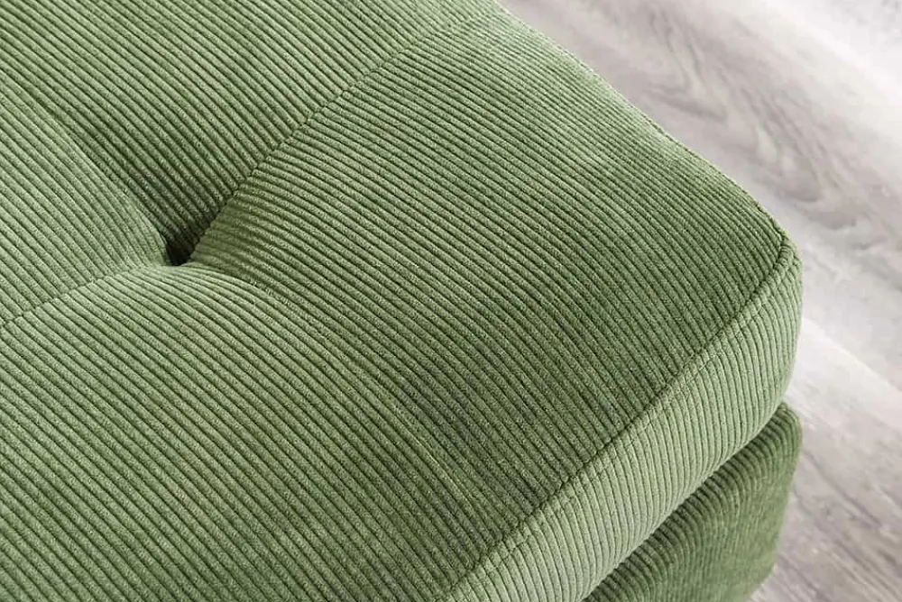Riess-Ambiente Skandinavisch|Retro Möbel > Retro Ecksofa STOCKHOLM 220cm grün Cordstoff Federkern 3-Sitzer