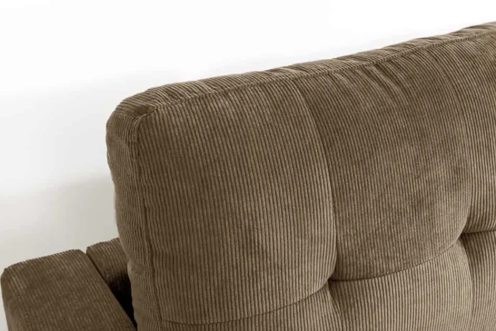 Riess-Ambiente Skandinavisch|Retro Möbel > Retro Ecksofa STOCKHOLM 220cm taupe Cord Federkern 3-Sitzer