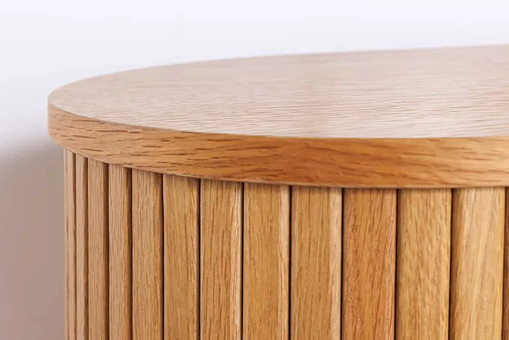 Riess-Ambiente Highboards > Retro Highboard VALHALLA WOOD 110cm natur Eichenholz mit Schiebetüren
