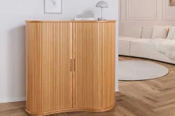 Riess-Ambiente Highboards > Retro Highboard VALHALLA WOOD 110cm natur Eichenholz mit Schiebetüren
