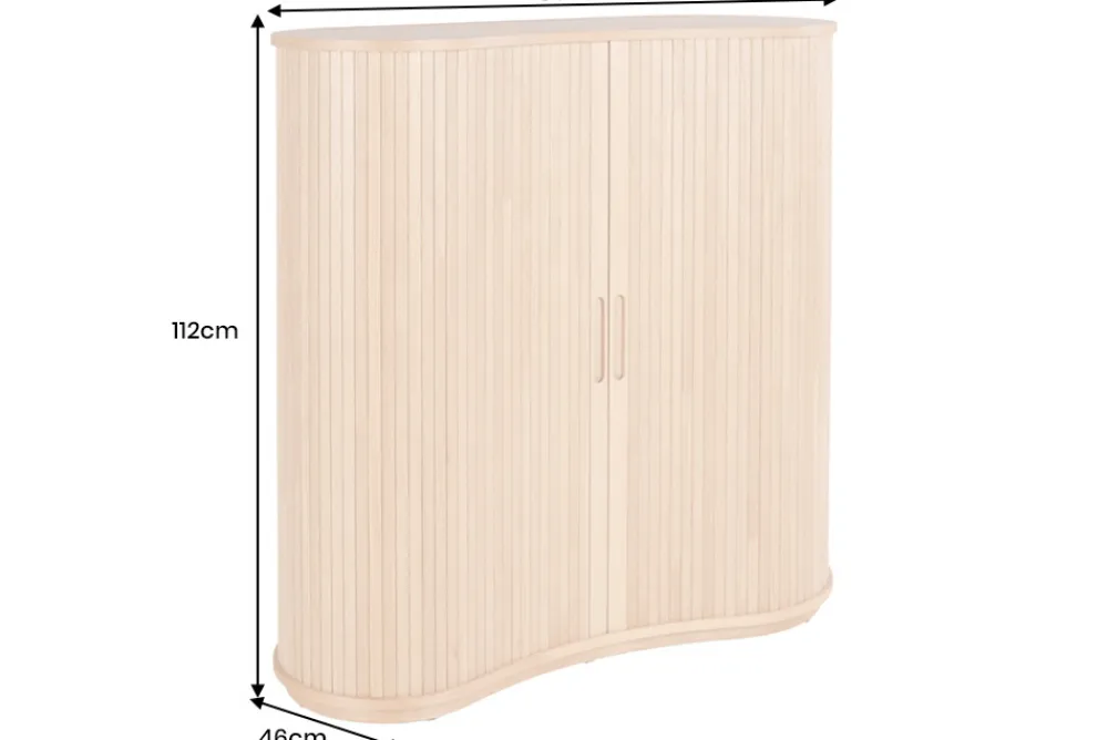 Riess-Ambiente Highboards > Retro Highboard VALHALLA WOOD 110cm natur Eichenholz mit Schiebetüren