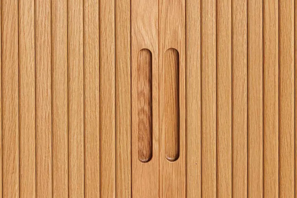 Riess-Ambiente Highboards > Retro Highboard VALHALLA WOOD 110cm natur Eichenholz mit Schiebetüren