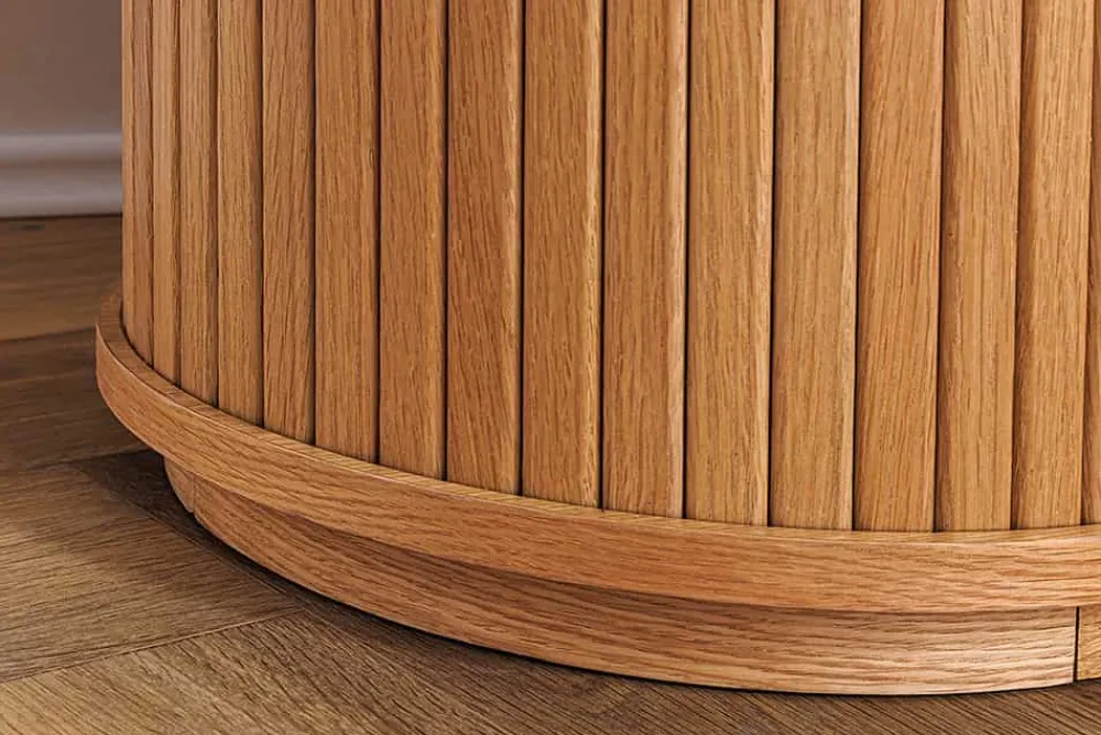 Riess-Ambiente Highboards > Retro Highboard VALHALLA WOOD 110cm natur Eichenholz mit Schiebetüren