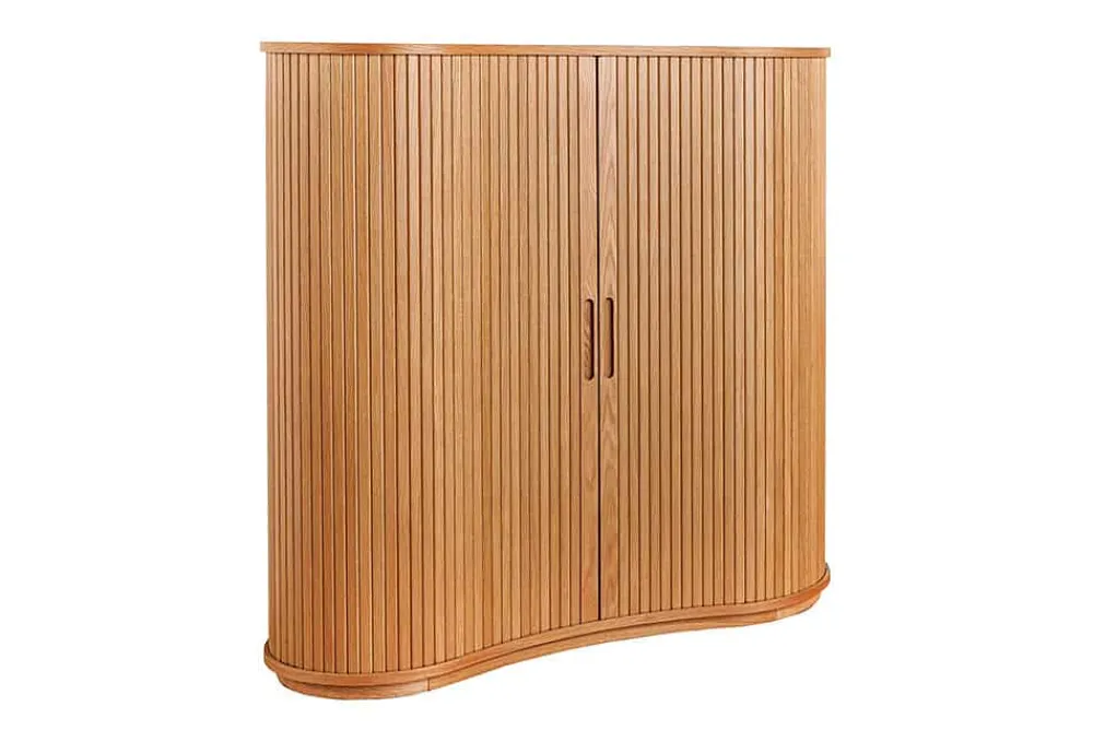 Riess-Ambiente Highboards > Retro Highboard VALHALLA WOOD 110cm natur Eichenholz mit Schiebetüren