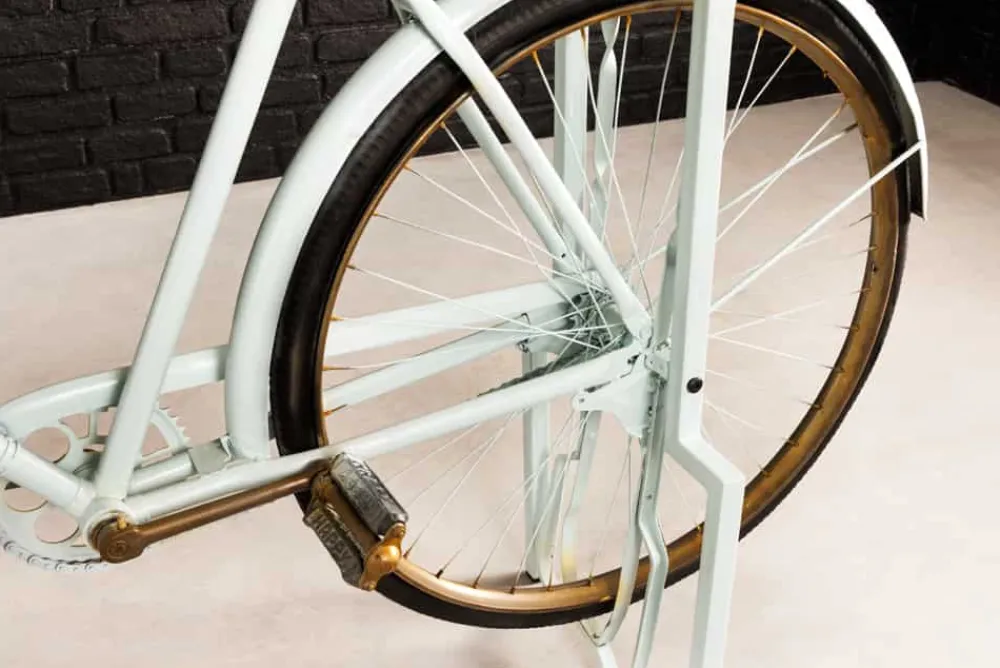 Riess-Ambiente Mehr...|Massivholztische > Retro Konsolentisch BICYCLE 190cm salbei natur Mangoholz Fahrrad Bartisch Upcycling