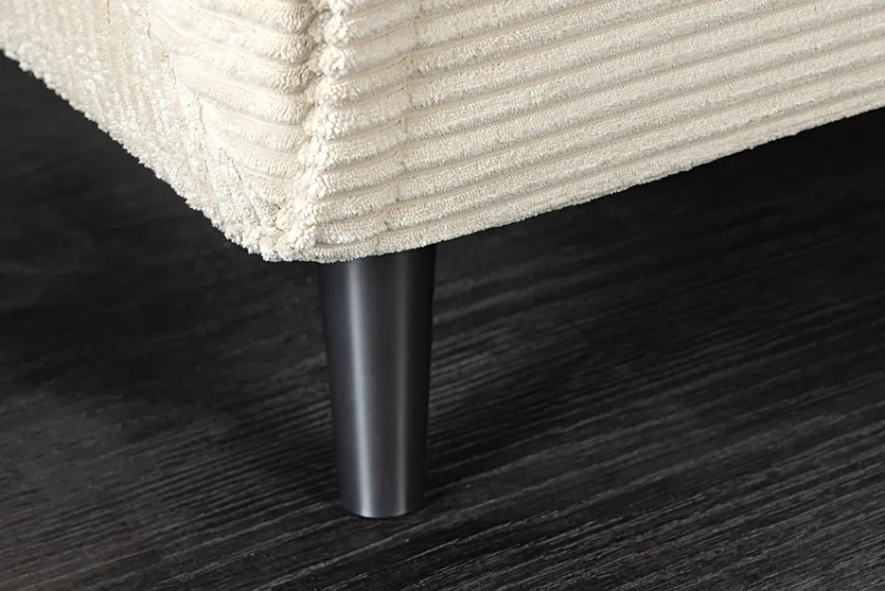Riess-Ambiente Sessel|Retro Möbel > Retro Schlafsessel SMART MULTIFUNCTION 140cm beige Cord Bettfunktion inkl. Kissen
