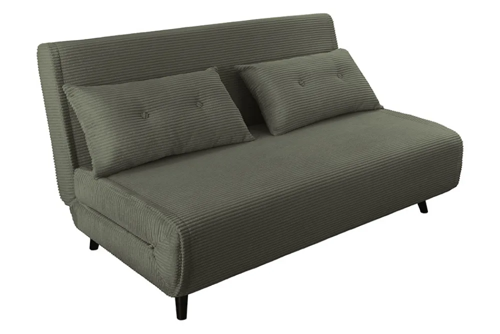 Riess-Ambiente Sessel|Retro Möbel > Retro Schlafsessel SMART MULTIFUNCTION 140cm grün Cord Bettfunktion inkl. Kissen