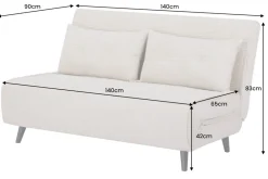 Riess-Ambiente Sessel|Retro Möbel > Retro Schlafsessel SMART MULTIFUNCTION 140cm grau Cord Bettfunktion inkl. Kissen