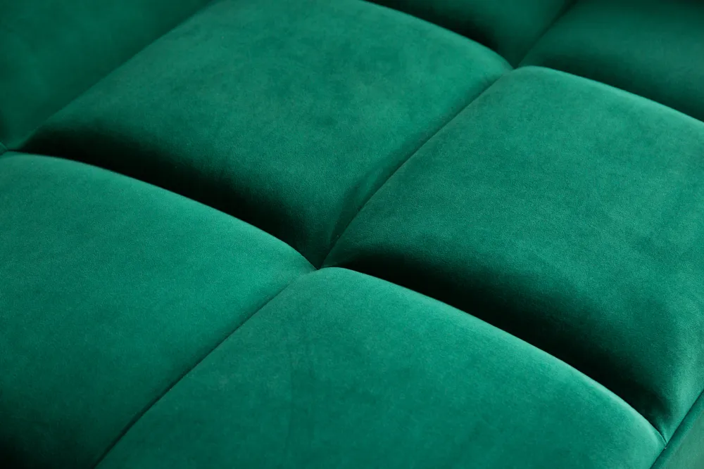 Riess-Ambiente Samt Möbel|Retro Möbel > Retro Schlafsofa BOUTIQUE 215cm smaragdgrün Samt 3-Sitzer mit goldenen Füßen