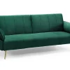 Riess-Ambiente Samt Möbel|Retro Möbel > Retro Schlafsofa DIVANI 220cm smaragdgrün Samt goldene Metallfüße 3-Sitzer mit Bettfunktion