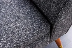 Riess-Ambiente Skandinavisch|Sitzbänke > Retro Sitzbank SCARLETT 90cm anthrazit Bouclé mit Armlehnen