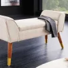 Riess-Ambiente Skandinavisch|Sitzbänke > Retro Sitzbank SCARLETT 90cm beige Strukturstoff mit Armlehnen