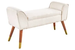 Riess-Ambiente Skandinavisch|Sitzbänke > Retro Sitzbank SCARLETT 90cm beige Strukturstoff mit Armlehnen