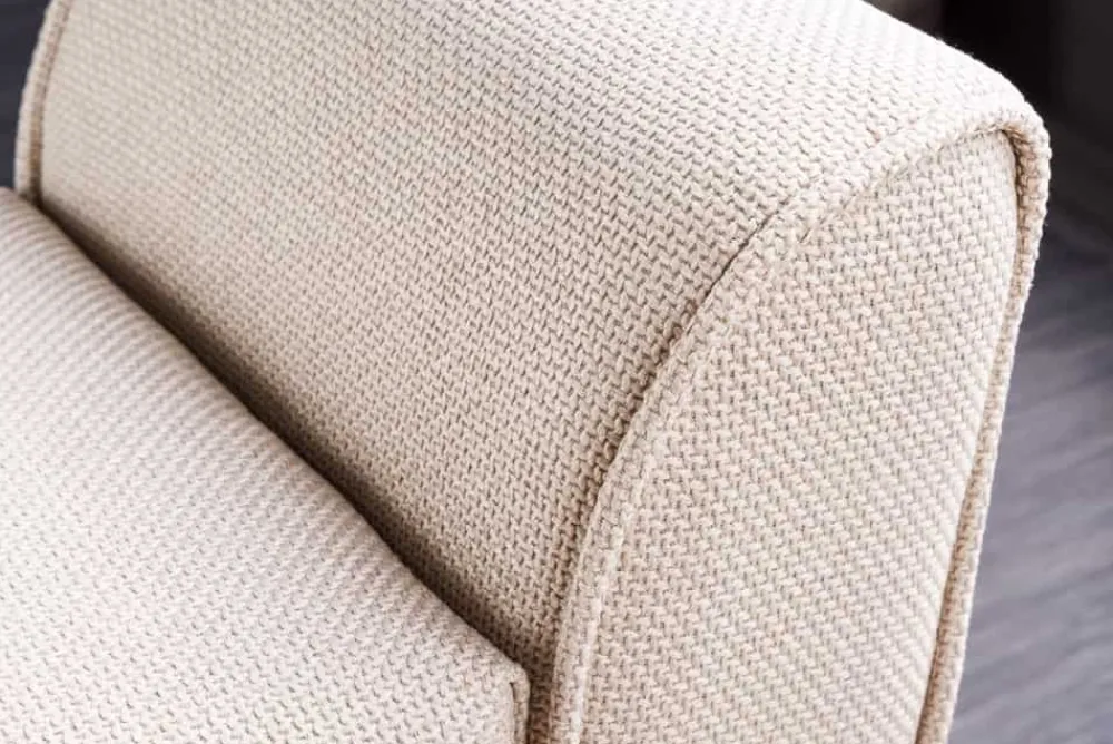 Riess-Ambiente Skandinavisch|Sitzbänke > Retro Sitzbank SCARLETT 90cm beige Strukturstoff mit Armlehnen