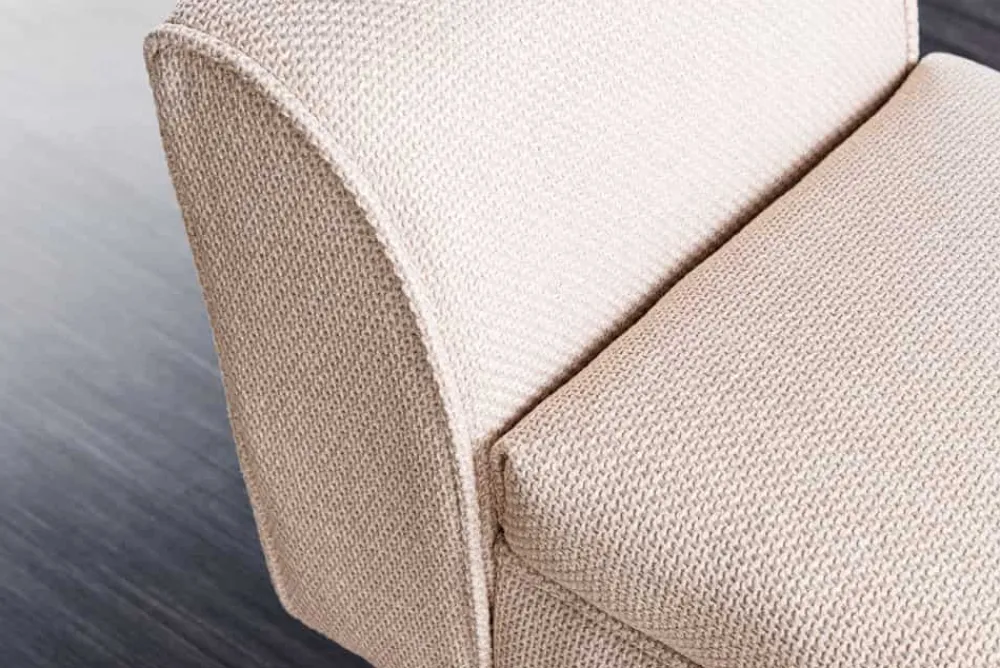 Riess-Ambiente Skandinavisch|Sitzbänke > Retro Sitzbank SCARLETT 90cm beige Strukturstoff mit Armlehnen
