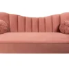 Riess-Ambiente Samt Möbel|Retro Möbel > Retro 3-Sitzer Sofa ARIELLE 220cm altrosa Samt goldene Metallfüße Ziersteppung