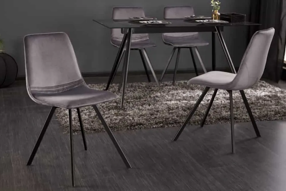 Riess-Ambiente Retro Möbel|Industrial Loft > Retro Stuhl AMSTERDAM CHAIR dunkelgrau Samt Designklassiker