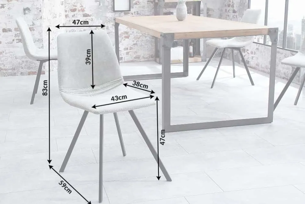 Riess-Ambiente Retro Möbel|Industrial Loft > Retro Stuhl AMSTERDAM CHAIR stone grau Designklassiker