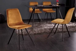Riess-Ambiente Retro Möbel|Industrial Loft > Retro Stuhl AMSTERDAM CHAIR senfgelb Samt Designklassiker