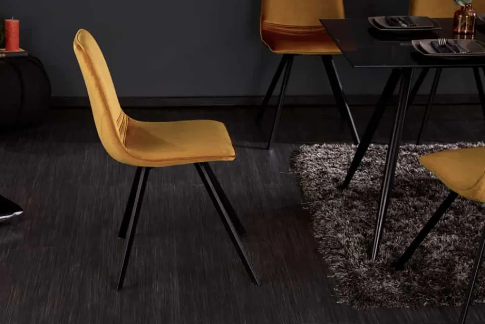 Riess-Ambiente Retro Möbel|Industrial Loft > Retro Stuhl AMSTERDAM CHAIR senfgelb Samt Designklassiker