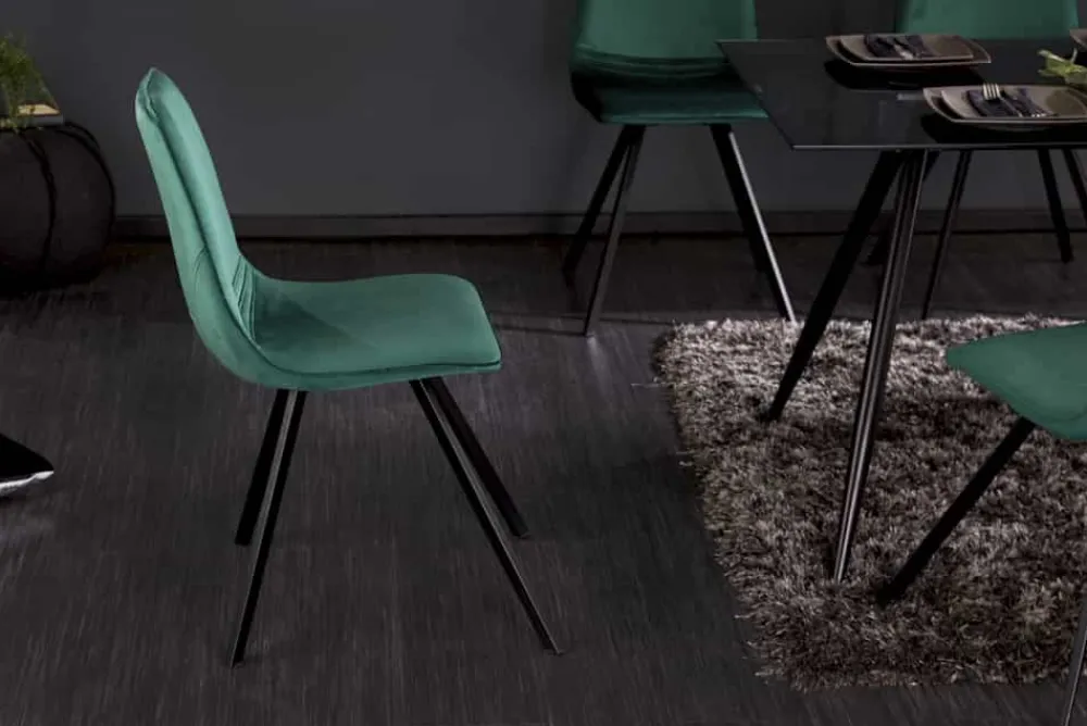 Riess-Ambiente Retro Möbel|Industrial Loft > Retro Stuhl AMSTERDAM CHAIR smaragdgrün Samt Designklassiker