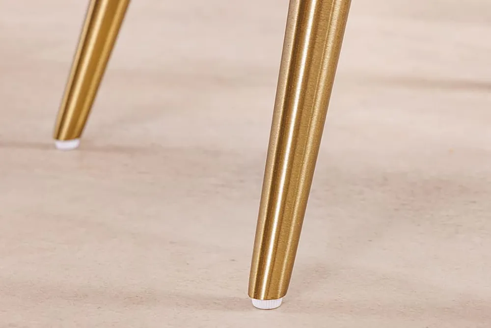 Riess-Ambiente Goldene Möbel|Retro Möbel > Retro Stuhl MIA CASA beige Cord champagner gold brushed Metall