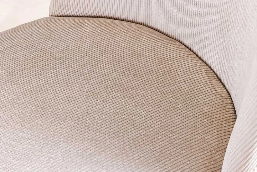Riess-Ambiente Goldene Möbel|Retro Möbel > Retro Stuhl MIA CASA beige Cord champagner gold brushed Metall