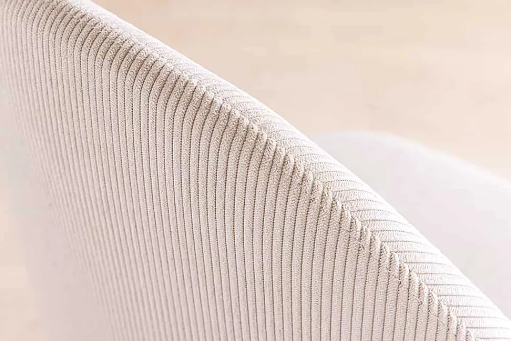 Riess-Ambiente Goldene Möbel|Retro Möbel > Retro Stuhl MIA CASA beige Cord champagner gold brushed Metall