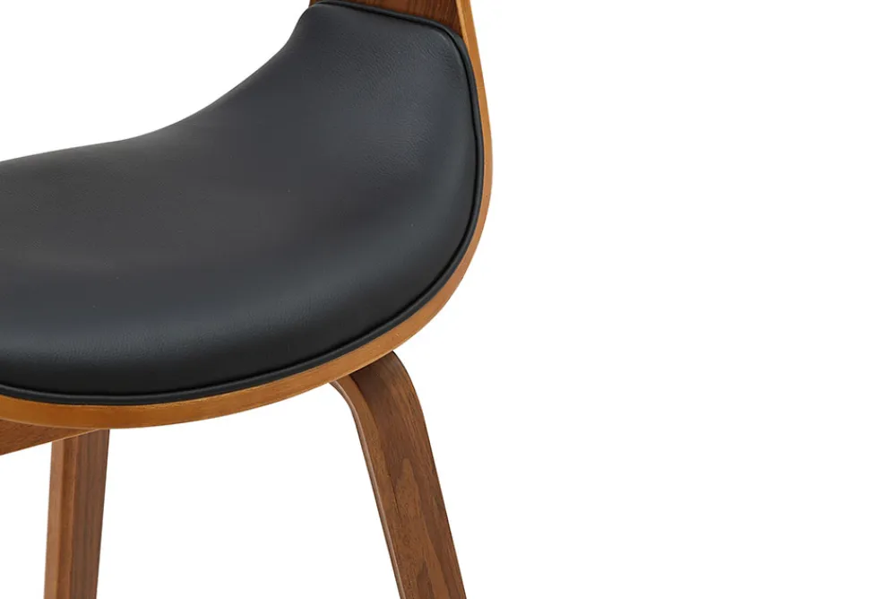 Riess-Ambiente Skandinavisch|Retro Möbel > Retro Stuhl ORGANIC schwarz Walnuss Kunstleder mit Armlehnen