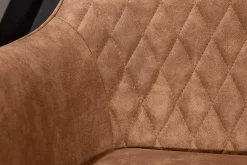 Riess-Ambiente Retro Möbel|Stühle > Retro Stuhl PALERMO vintage hellbraun mit Armlehne und Ziersteppung