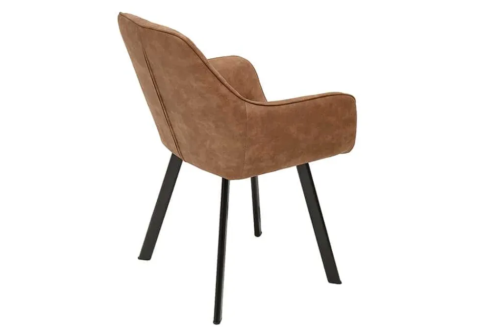 Riess-Ambiente Retro Möbel|Stühle > Retro Stuhl PALERMO vintage hellbraun mit Armlehne und Ziersteppung