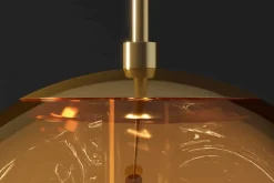 Riess-Ambiente Goldene Möbel|Hängelampen > Runde Hängelampe LIQUID DIAMOND 20cm gold Glas Stahl Kugelleuchte