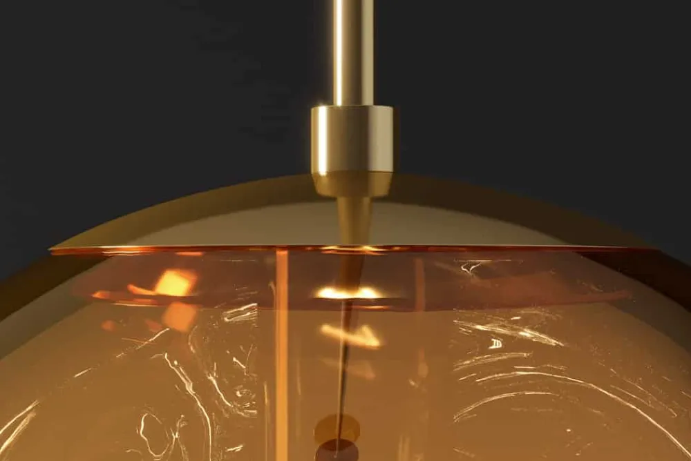 Riess-Ambiente Goldene Möbel|Hängelampen > Runde Hängelampe LIQUID DIAMOND 20cm gold Glas Stahl Kugelleuchte