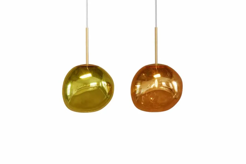 Riess-Ambiente Goldene Möbel|Hängelampen > Runde Hängelampe LIQUID DIAMOND 20cm gold Glas Stahl Kugelleuchte