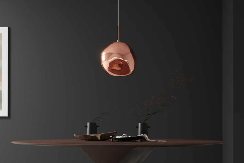 Riess-Ambiente Hängelampen > Runde Hängelampe LIQUID DIAMOND 20cm kupfer Glas Stahl Kugelleuchte