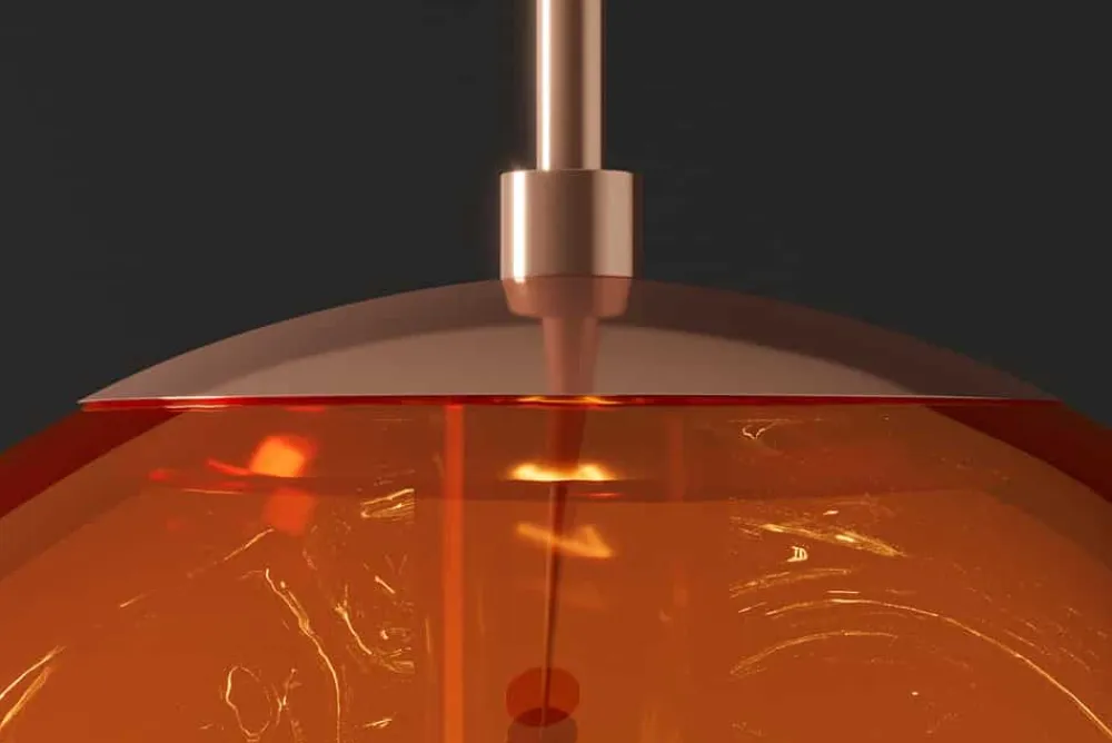 Riess-Ambiente Hängelampen > Runde Hängelampe LIQUID DIAMOND 20cm kupfer Glas Stahl Kugelleuchte