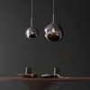 Riess-Ambiente Hängelampen|Industrial Loft > Runde Hängelampe LIQUID DIAMOND 35cm smoke Glas Stahl Kugelleuchte