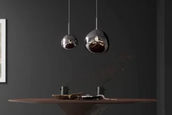 Riess-Ambiente Hängelampen|Industrial Loft > Runde Hängelampe LIQUID DIAMOND 35cm smoke Glas Stahl Kugelleuchte