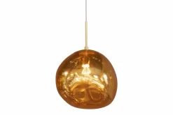 Riess-Ambiente Goldene Möbel|Hängelampen > Runde Hängelampe LIQUID DIAMOND 35cm gold Glas Stahl Kugelleuchte