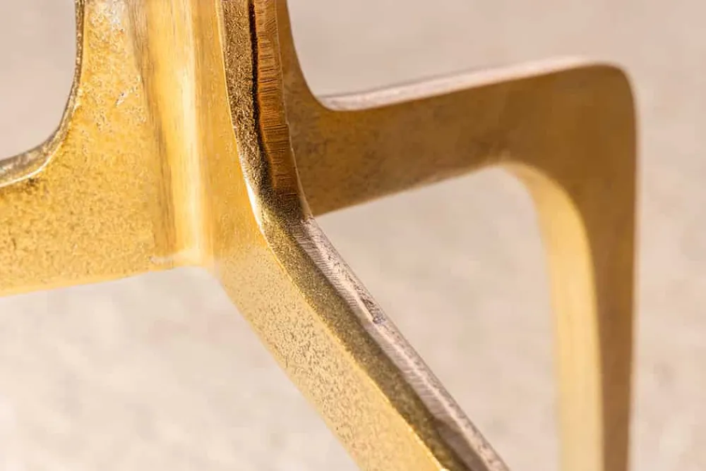Riess-Ambiente Couchtische & Truhen|Retro Möbel > Runder Beistelltisch ABSTRACT 60cm messing gold Metallbeine Schwarzglas handmade
