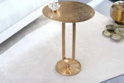 Riess-Ambiente Beistelltische|Goldene Möbel > Runder Beistelltisch ELEGANCE 60cm gold Metall Aluminium handmade