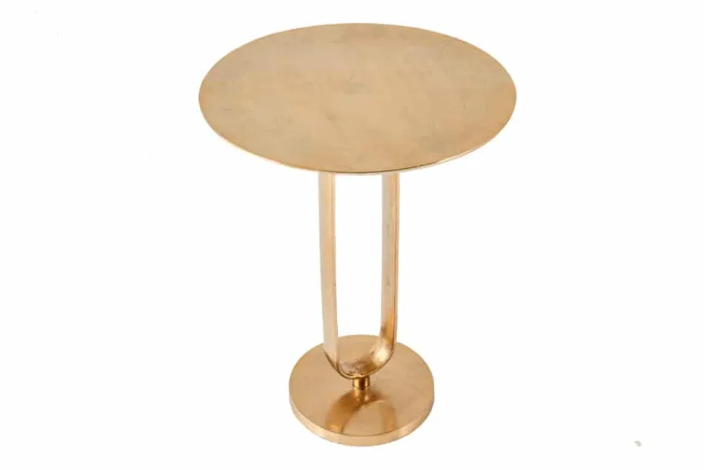 Riess-Ambiente Beistelltische|Goldene Möbel > Runder Beistelltisch ELEGANCE 60cm gold Metall Aluminium handmade