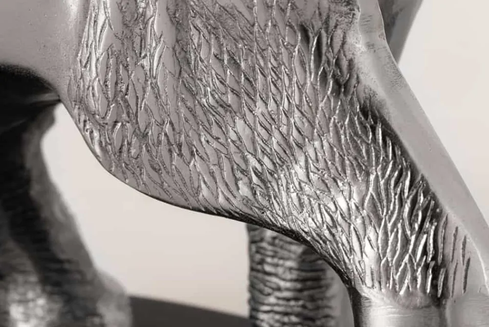 Riess-Ambiente Beistelltische > Runder Beistelltisch ELEPHANT 80cm silber Metall Glas Marmor Skulptur handmade