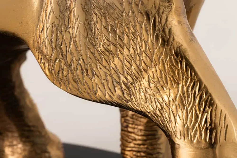 Riess-Ambiente Beistelltische > Runder Beistelltisch ELEPHANT 80cm gold Metall Glas Marmor Skulptur handmade