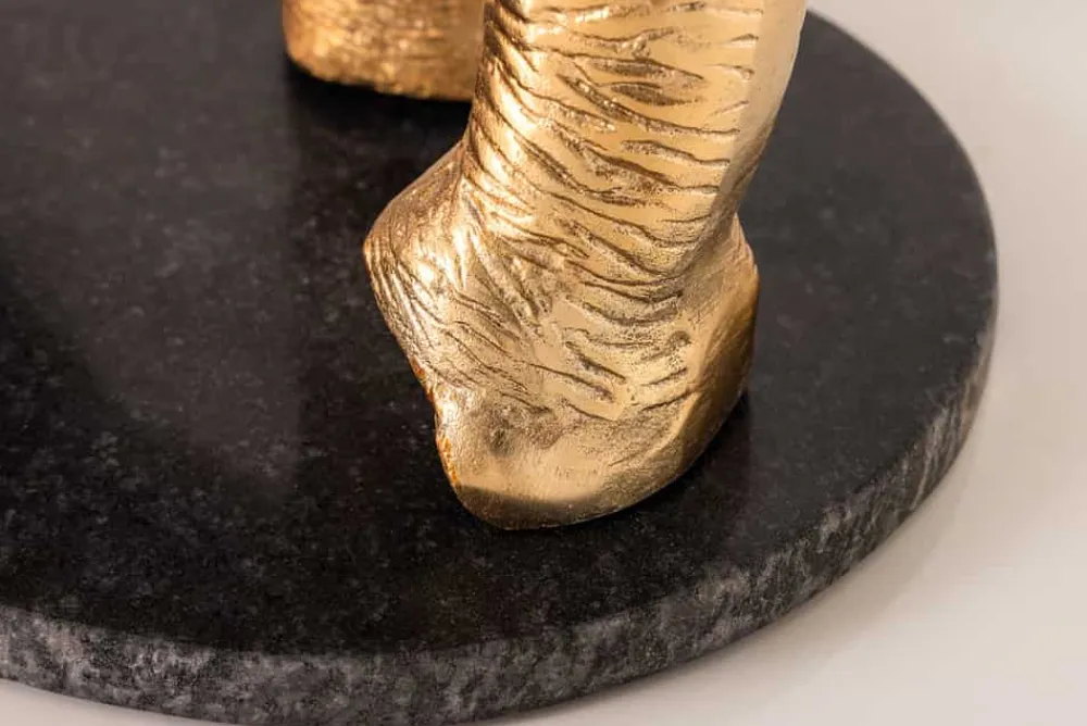 Riess-Ambiente Beistelltische > Runder Beistelltisch ELEPHANT 80cm gold Metall Glas Marmor Skulptur handmade