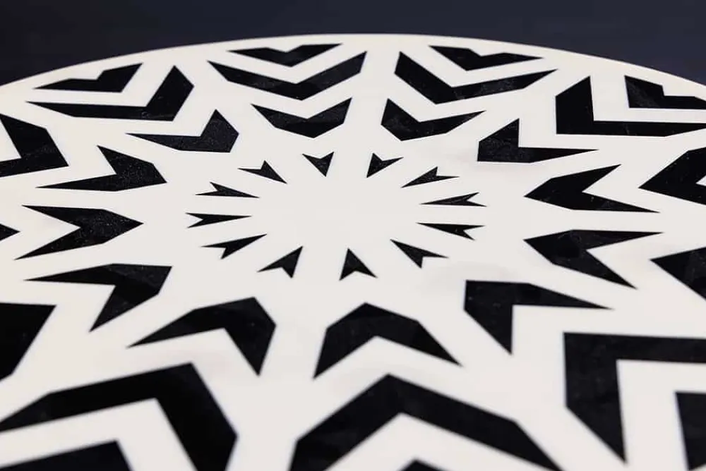 Riess-Ambiente Beistelltische > Runder Beistelltisch HARMONY NATURE 45cm weiß schwarz Mosaik Kunsthandwerk