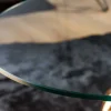 Riess-Ambiente Beistelltische|Goldene Möbel > Runder Beistelltisch KONG 50cm gold Metall Glas Affenfigur Gorilla Skulptur